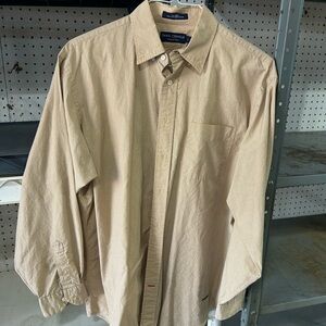 Daniel Cremieux Men's Light Beige Long-Sleeve Button-Down Shirt